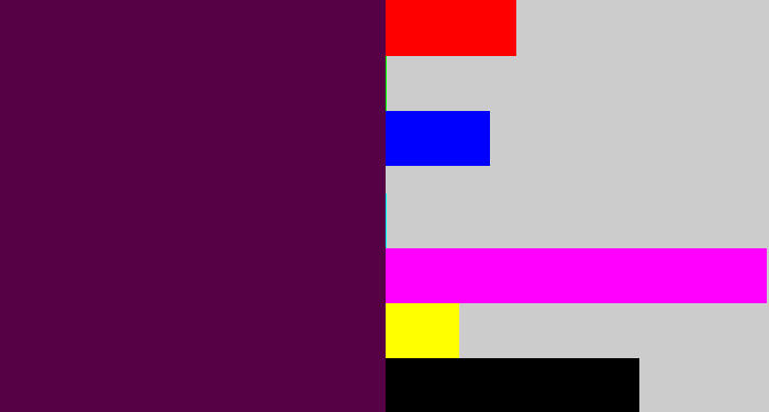 Hex color #560146 - plum purple