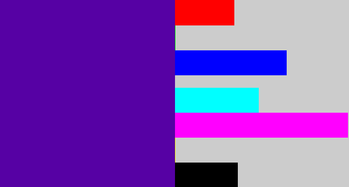 Hex color #5601a4 - violet blue