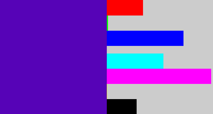 Hex color #5603b7 - violet blue