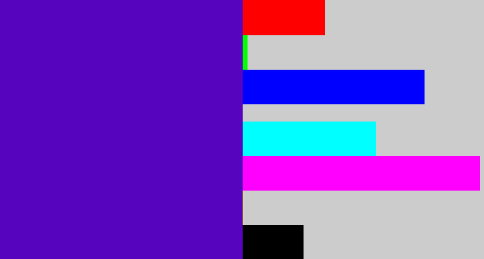 Hex color #5604be - violet blue