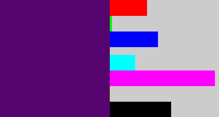 Hex color #560570 - royal purple