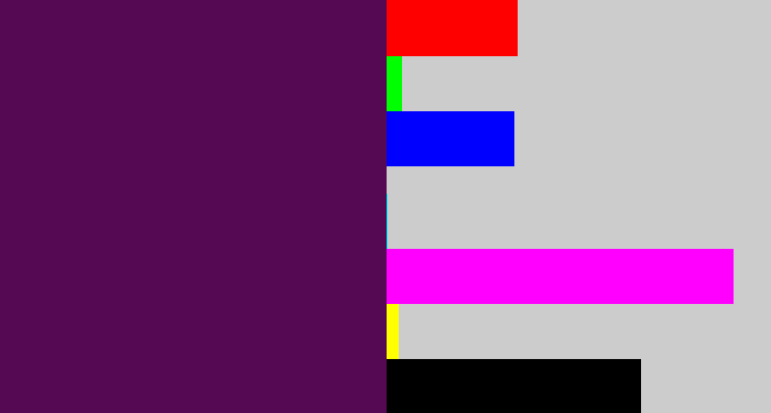 Hex color #560953 - plum purple