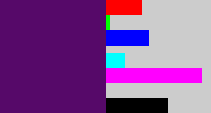 Hex color #560969 - royal purple