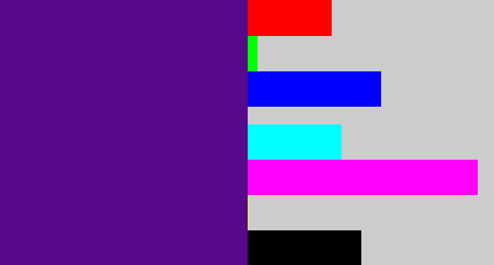 Hex color #56098a - royal purple