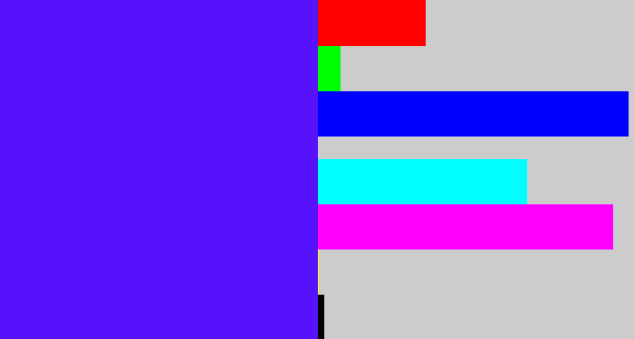 Hex color #5612fb - purplish blue