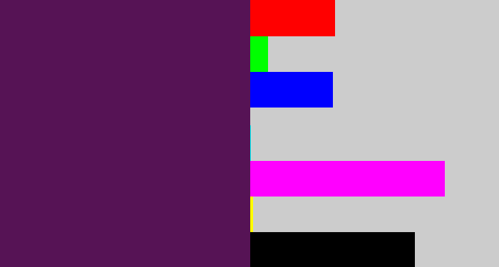 Hex color #561355 - grape purple
