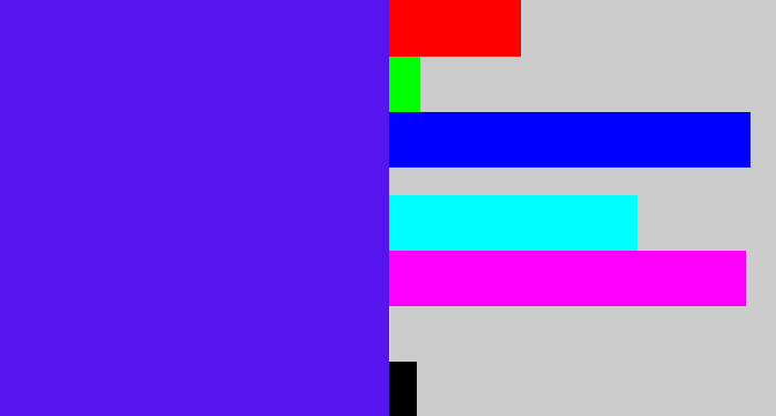 Hex color #5614ee - blue/purple