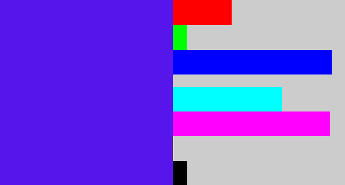 Hex color #5615eb - blue/purple