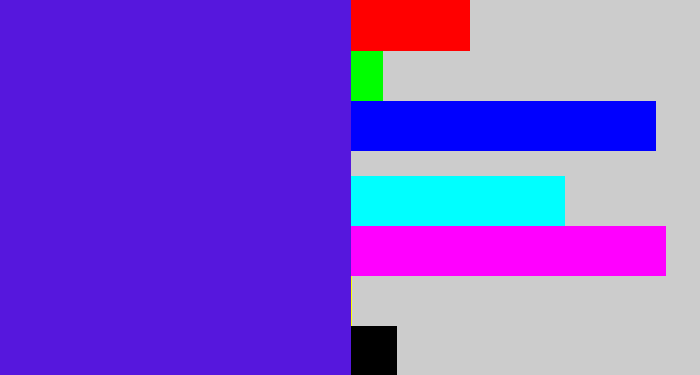 Hex color #5617dd - purple/blue