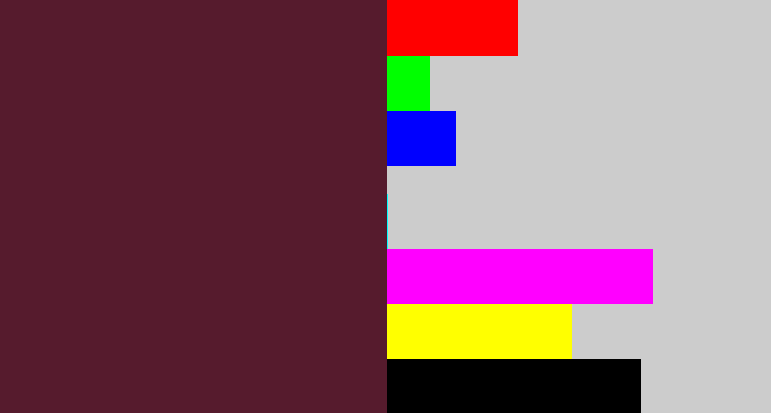 Hex color #561b2d - plum