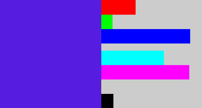 Hex color #561de0 - purple/blue