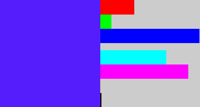 Hex color #561dfc - purplish blue