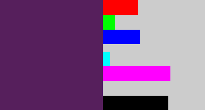 Hex color #561f5c - grape purple