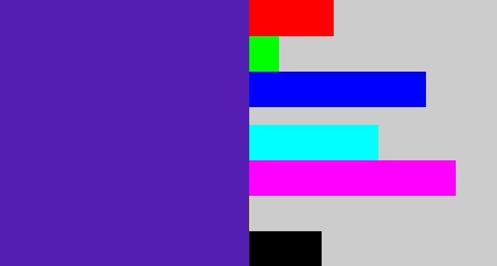 Hex color #561fb4 - blue purple