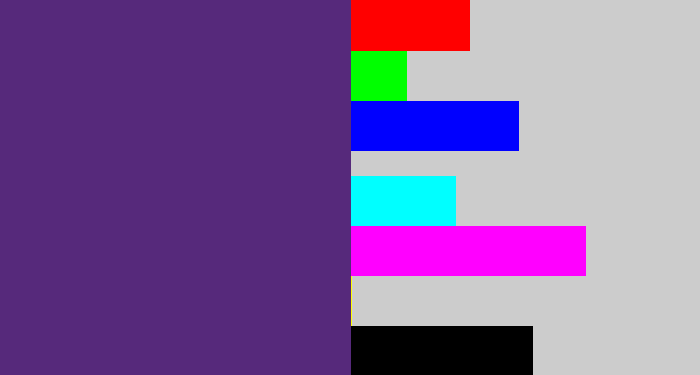Hex color #56297b - darkish purple