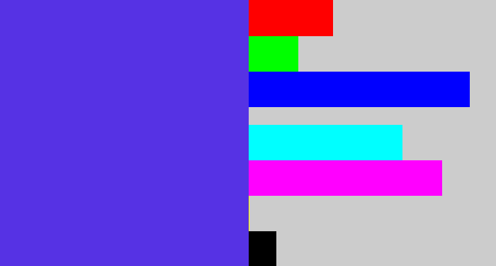 Hex color #5632e4 - purpley blue