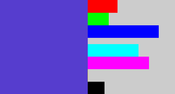 Hex color #563dce - blurple