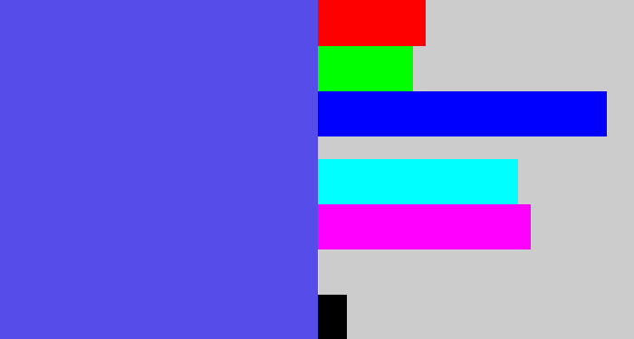 Hex color #564ce8 - purpleish blue