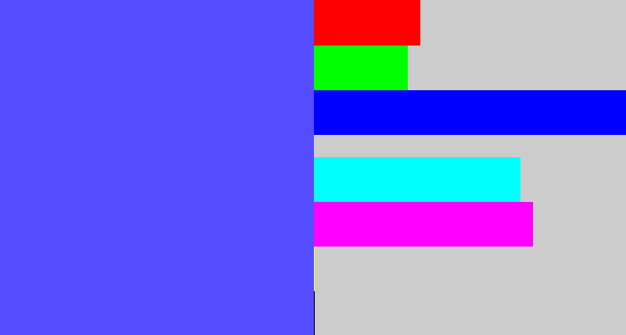 Hex color #564cff - purpleish blue