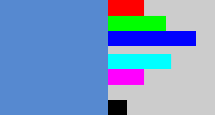 Hex color #5689d0 - faded blue