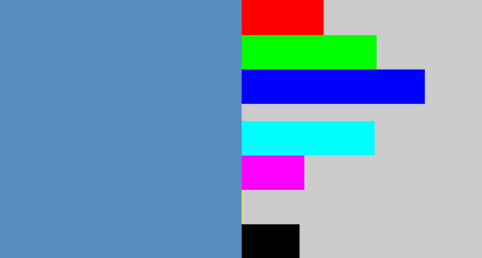 Hex color #568ec1 - faded blue