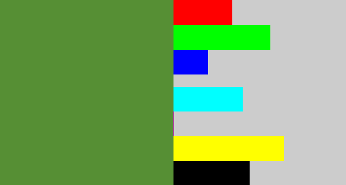 Hex color #568f34 - moss green