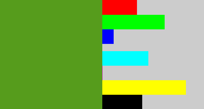 Hex color #569c1c - sap green