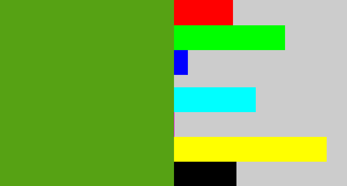 Hex color #56a214 - lawn green