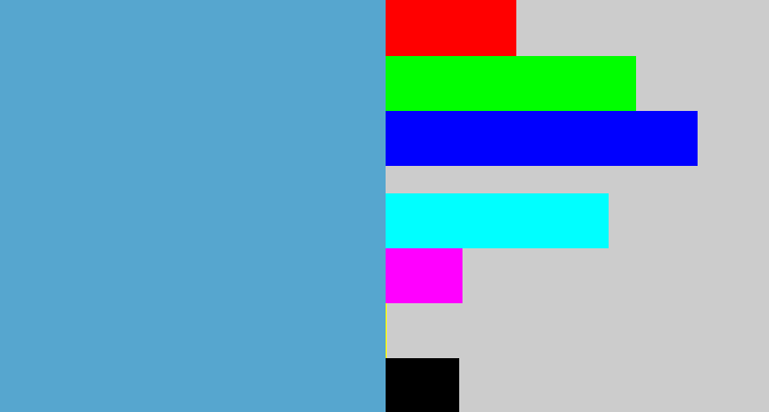Hex color #56a6cf - faded blue