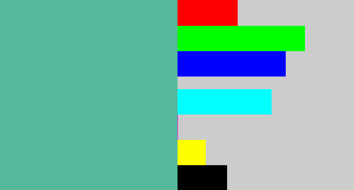Hex color #56b89b - greeny blue