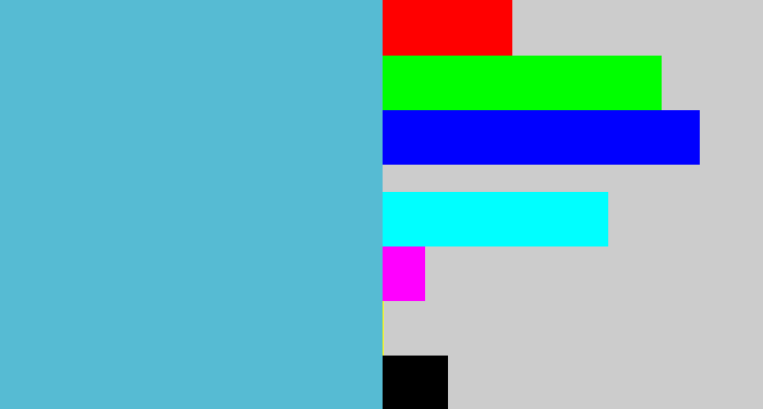 Hex color #56bbd3 - seafoam blue