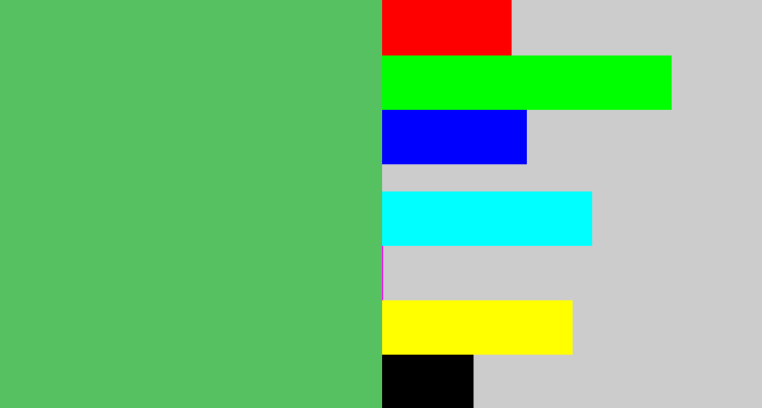 Hex color #56c160 - boring green