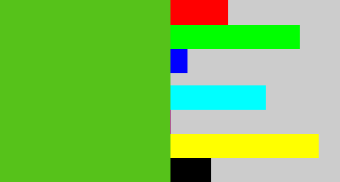 Hex color #56c21a - frog green