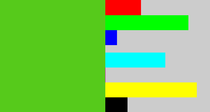 Hex color #56ca1b - green apple
