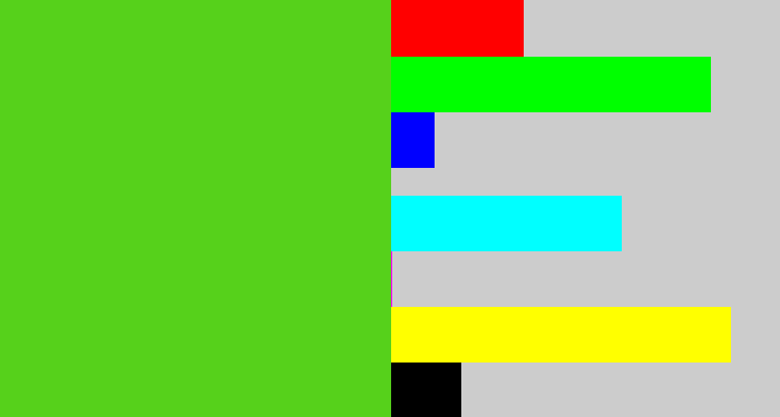 Hex color #56d11b - green apple
