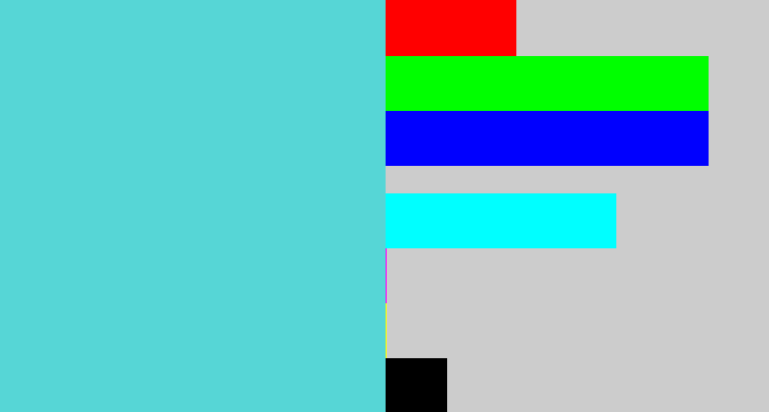 Hex color #56d6d6 - tiffany blue