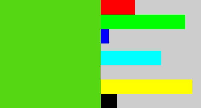 Hex color #56d714 - green apple