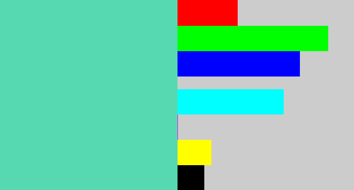 Hex color #56d9b0 - light greenish blue
