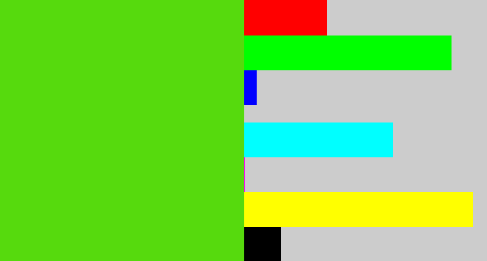 Hex color #56da0d - green apple