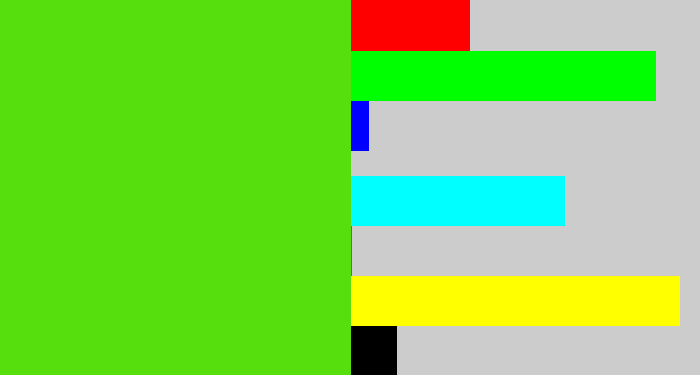 Hex color #56de0d - green apple