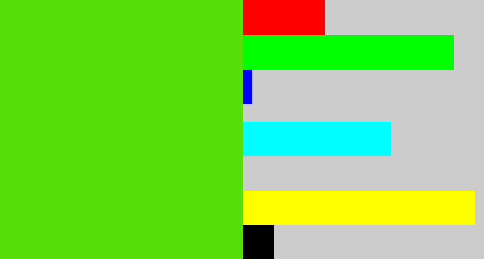 Hex color #56df09 - green apple