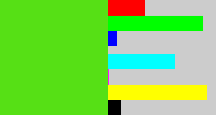 Hex color #56e015 - green apple