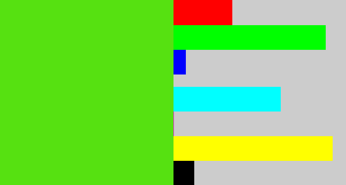 Hex color #56e111 - green apple