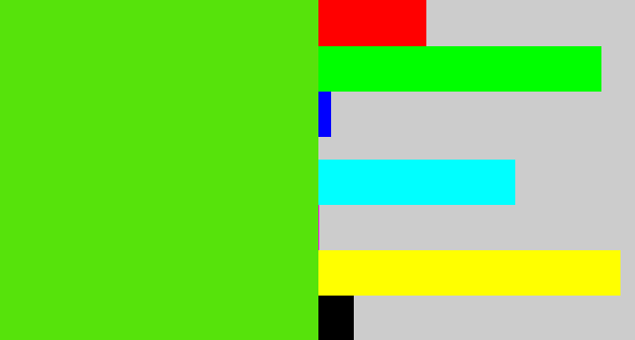 Hex color #56e30b - green apple