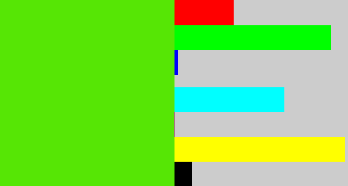 Hex color #56e605 - bright lime green