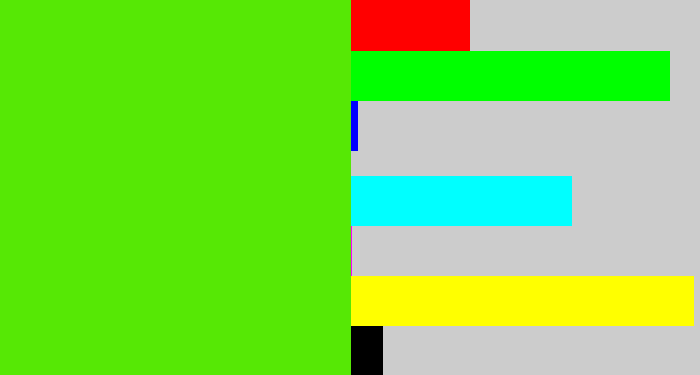 Hex color #56e805 - bright lime green