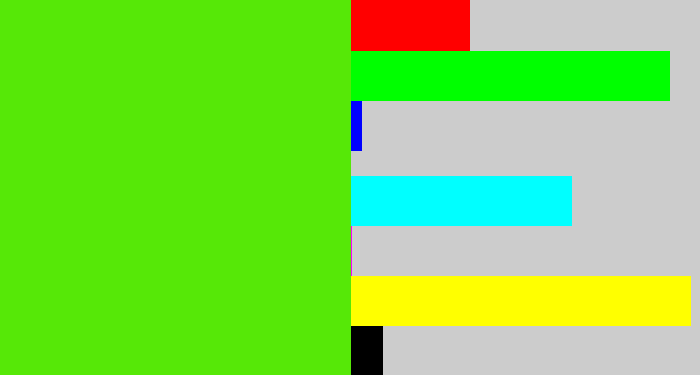 Hex color #56e807 - bright lime green