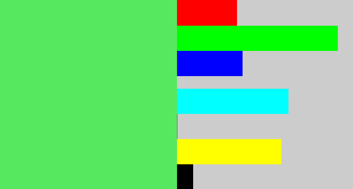 Hex color #56e85e - lightish green
