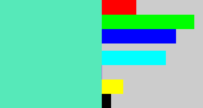 Hex color #56e9b9 - light greenish blue