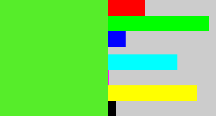 Hex color #56ed2a - toxic green